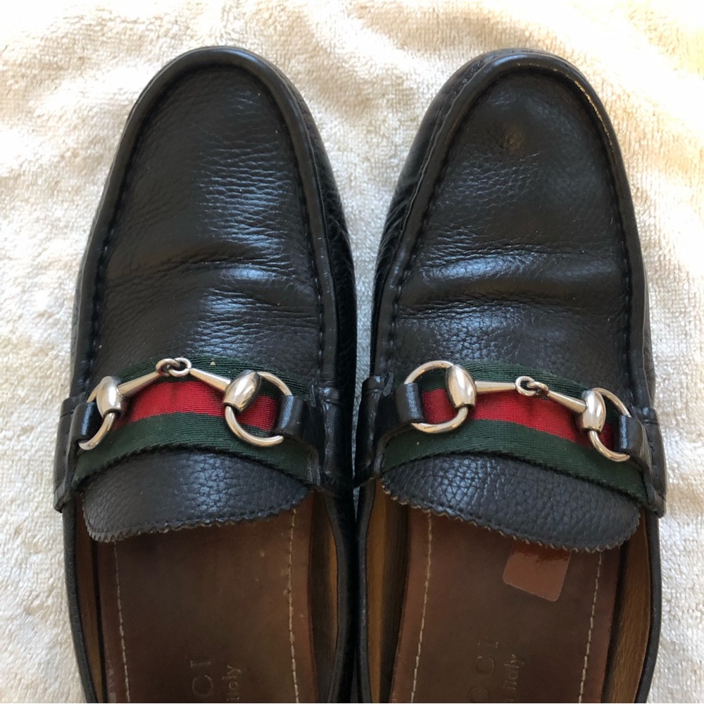 Gucci Men's driver with Web loafers - Picture 3 of 15
